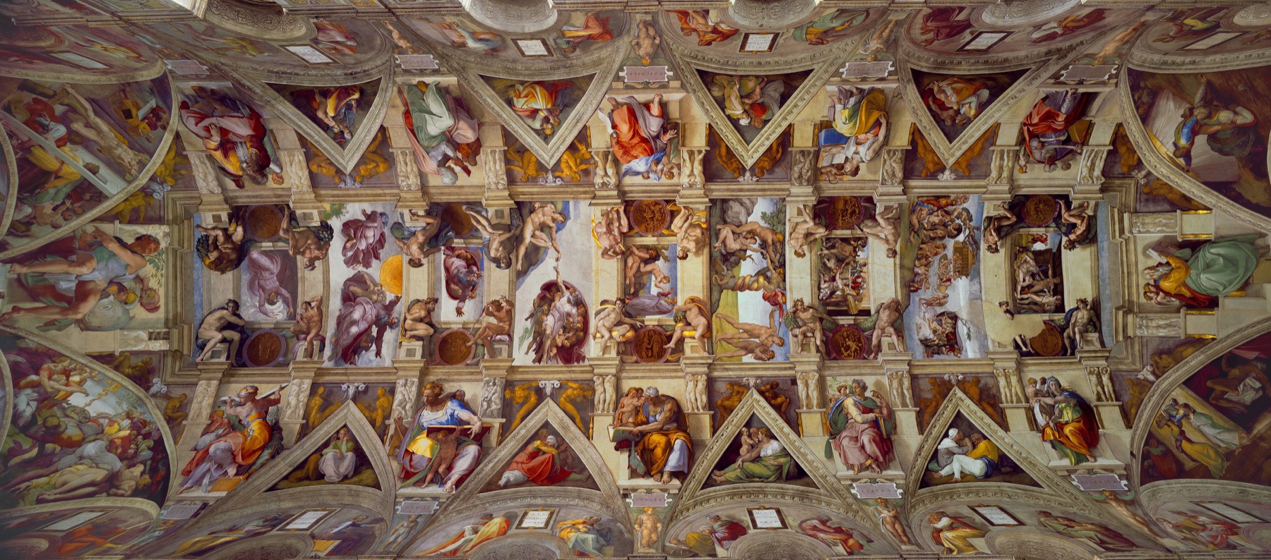 Annotated details from the Sistine Chapel Ceiling by Michelangelo